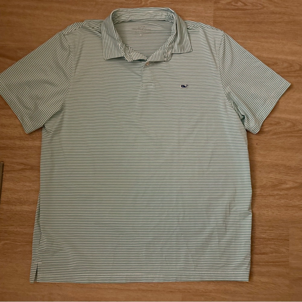 Vineyard Vines Light Green Striped Polo Shirt